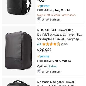 Nomatic backpack 40L. Barely used. Great and sturdy. $25 shipping.